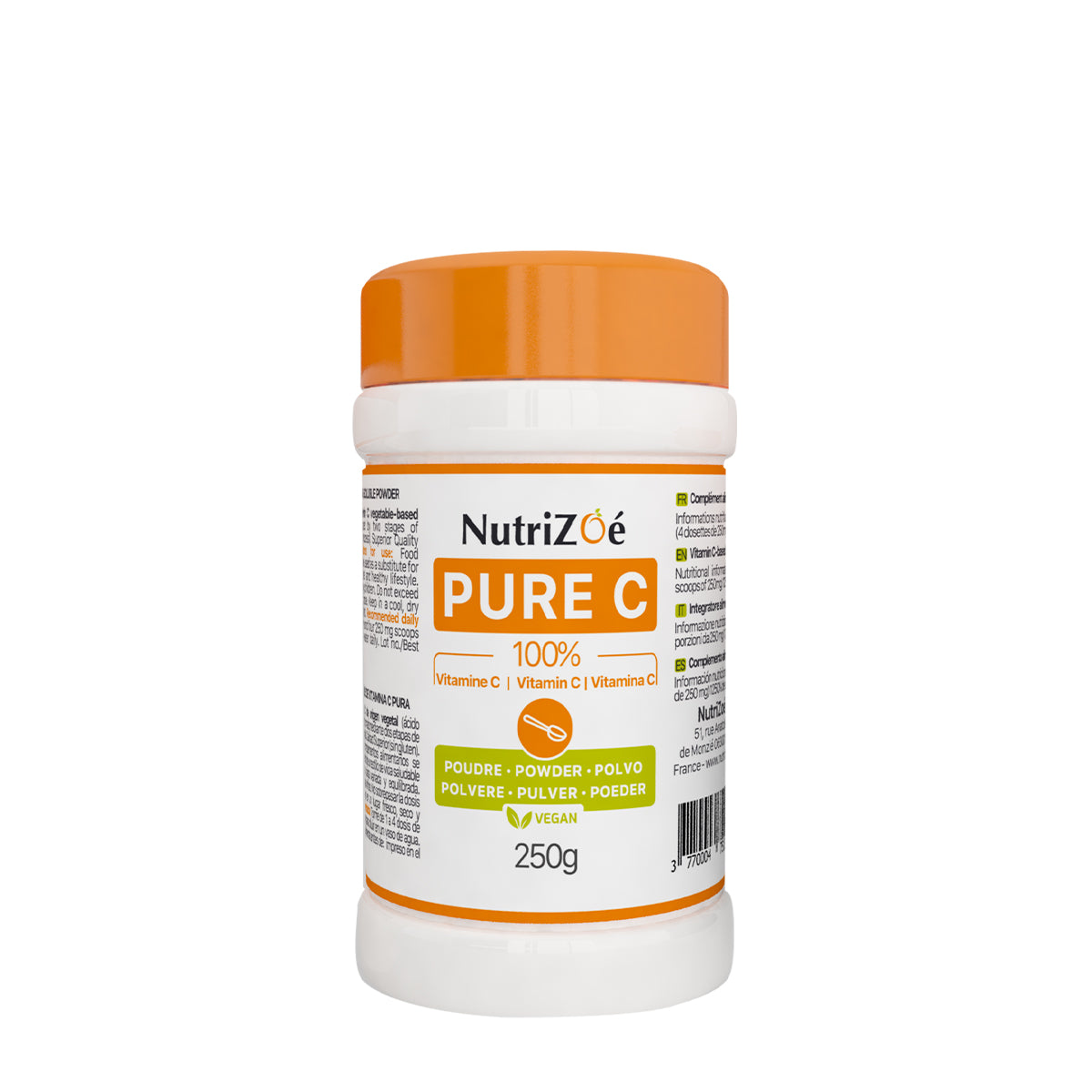 Vitamine C d'origine végetale | poudre extrasoluble | Format 250g | Nutrizoé