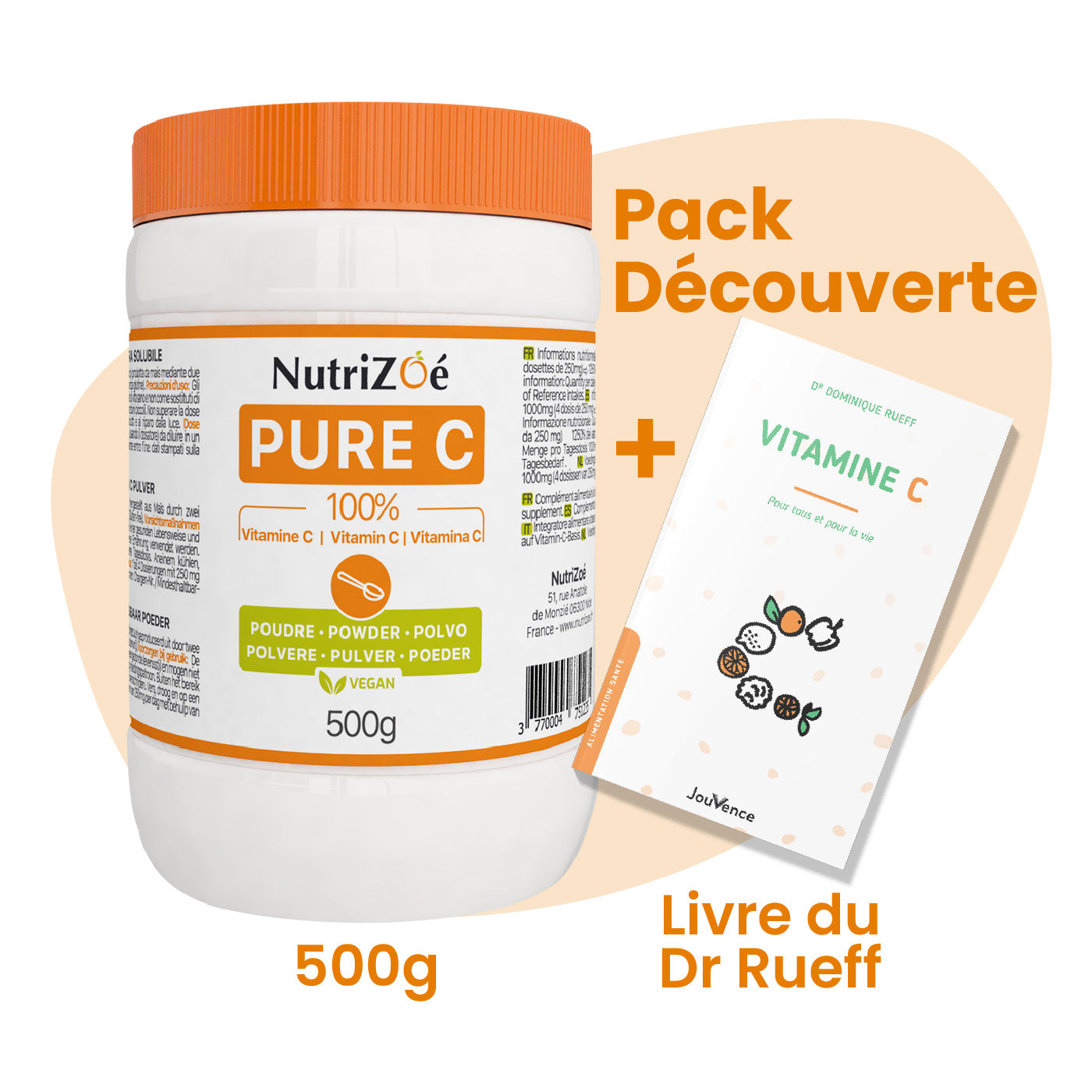 Pack Découverte - Vitamine C en poudre 500g + Livre du Dr Rueff