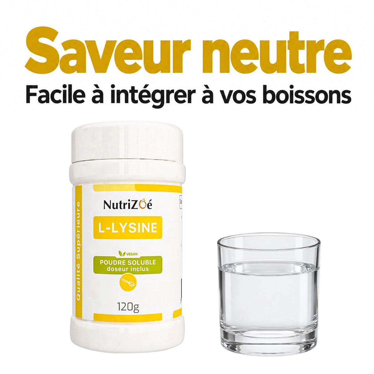 NutriZoé L-lysine powder. Taste and ease of use.