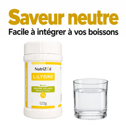 NutriZoé L-lysine powder. Taste and ease of use.