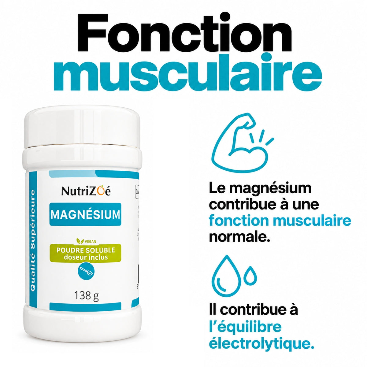 Magnesium contributes to normal muscle function. Magnesium contributes to electrolyte balance.
