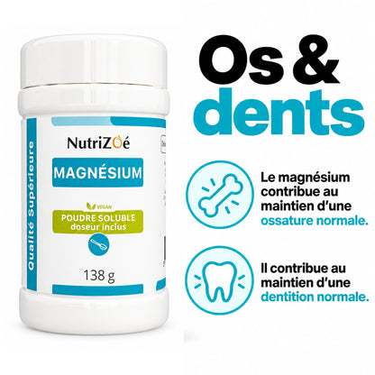 Magnesium contributes to the maintenance of normal bones. Magnesium contributes to the maintenance of normal teeth.