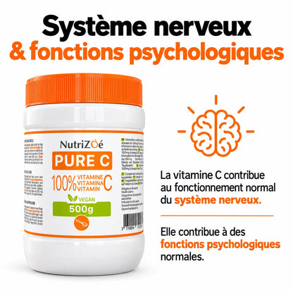 La vitamine C contribue au fonctionnement normal du système nerveux et à des fonctions psychologiques normales