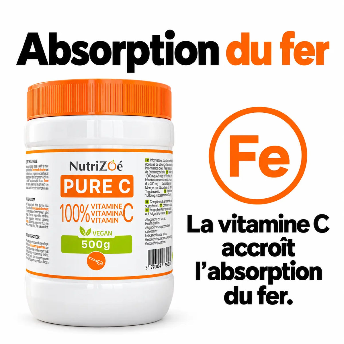 La vitamine C accroît l’absorption du fer