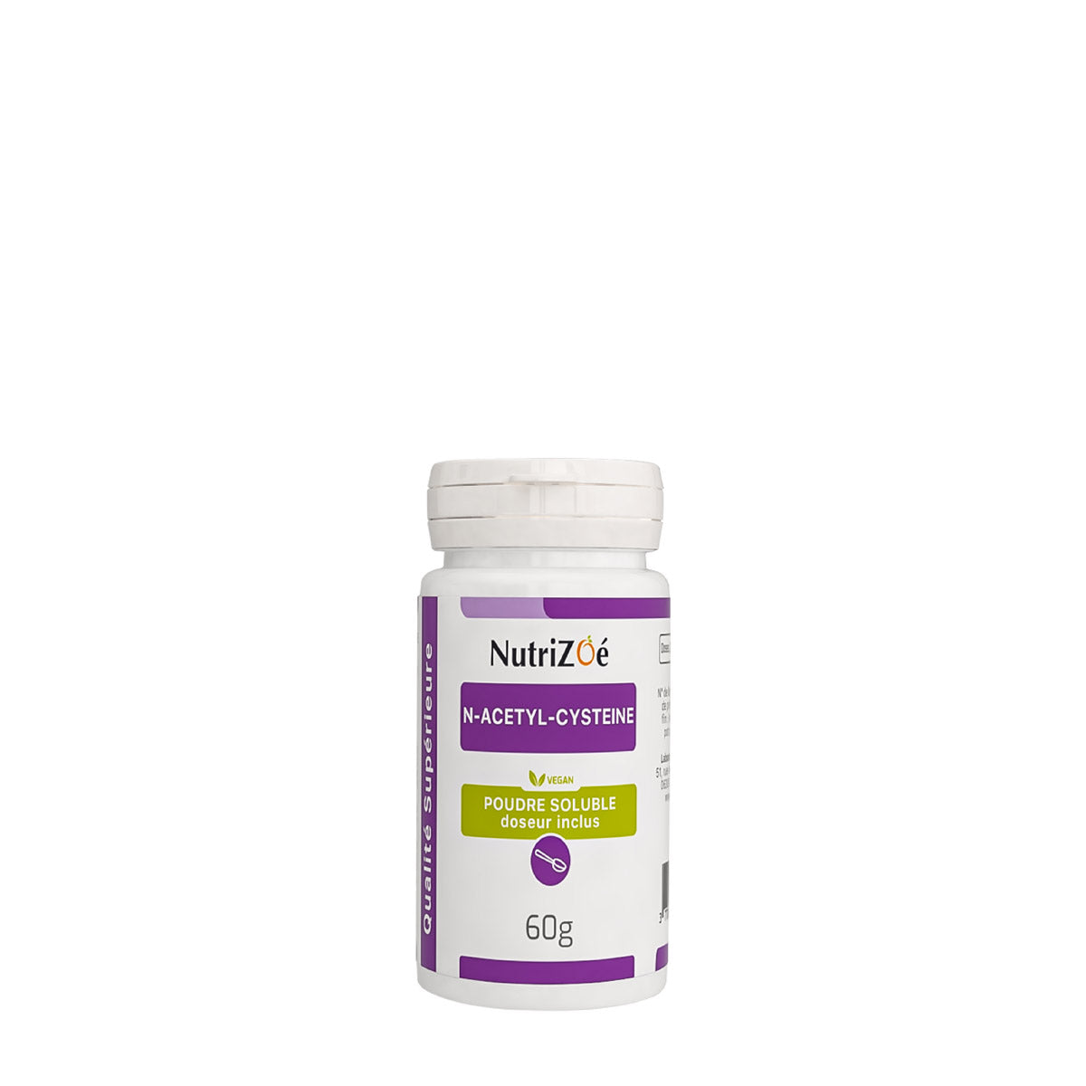 NAC végane N-Acetyl cysteine | acide aminé | poudre soluble | Format 60g | Nutrizoé