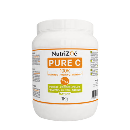 Vitamine C d'origine végetale | poudre extrasoluble | Format 1kg | Nutrizoé